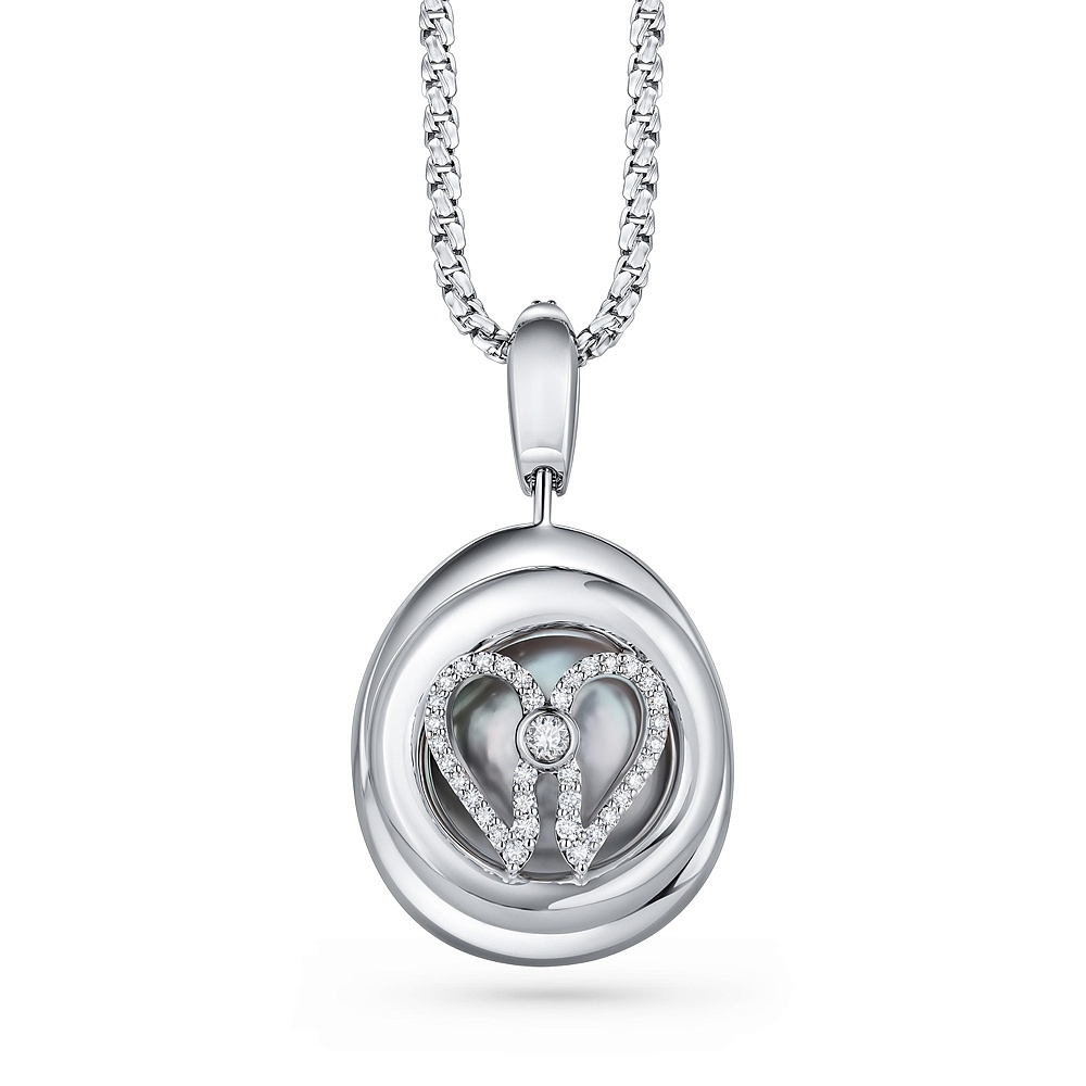 Pendant with Tahitian baroque pearl and diamonds картинка 3