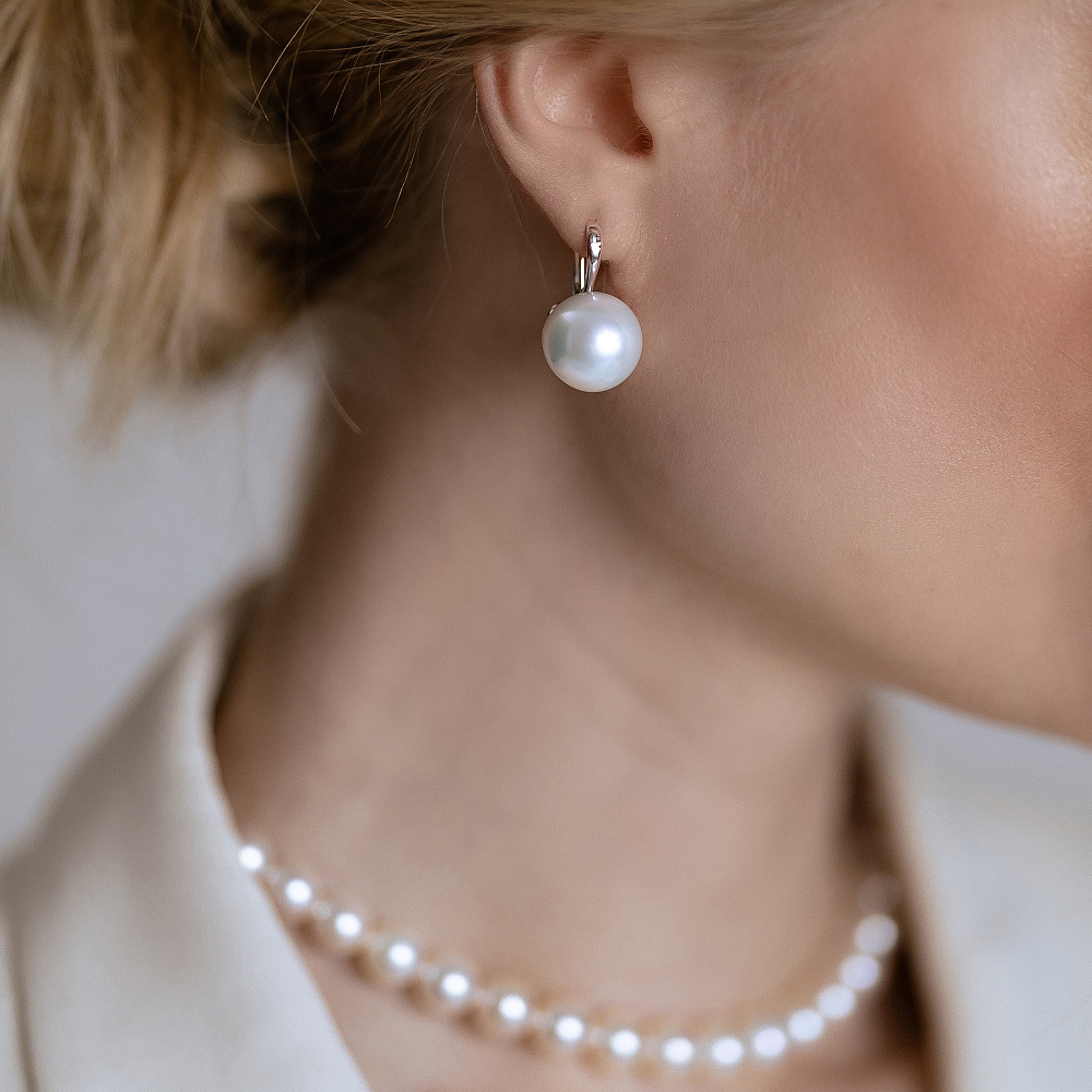 Earrings with South Sea pearl картинка 2