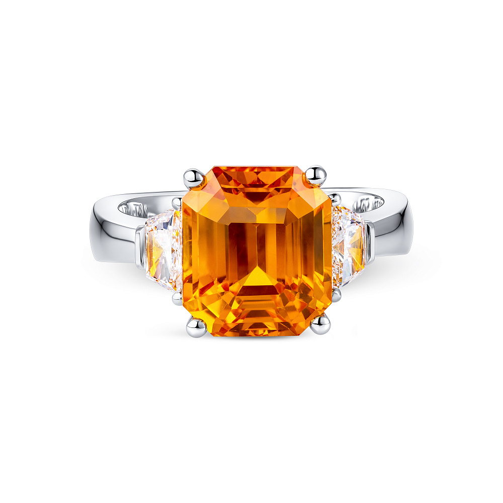 Ring with yellow sapphire and diamonds картинка 1