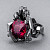 Ring with rhodolite garnet and diamonds