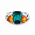 Ring with indigolite, spessartines and diamonds