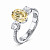 Ring with yellow sapphire and diamonds