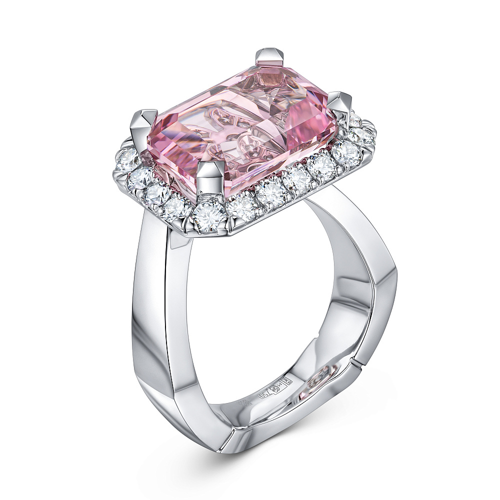 Ring with morganite and diamonds картинка 2