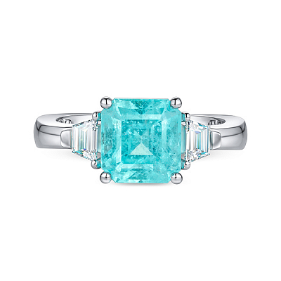 Ring with paraiba tourmaline and diamonds