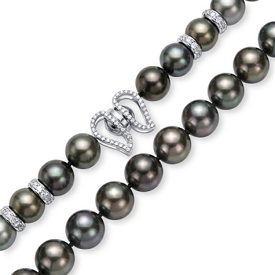 Choker with Tahitian multicolor pearls 10.0-10.8 mm