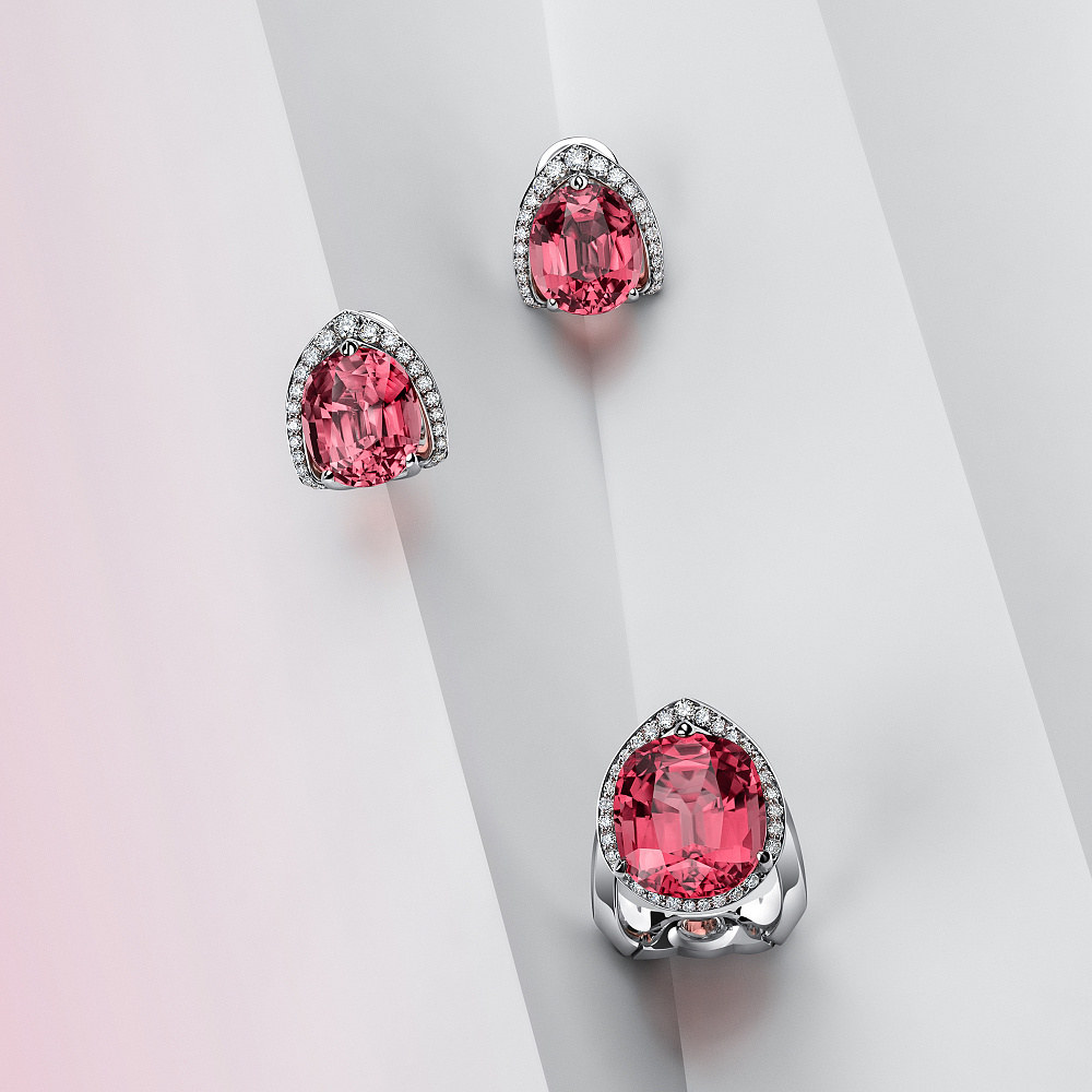  Ring with pink tourmaline and diamonds картинка 7