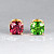 Stud earrings with green tourmaline and rubellite tourmaline