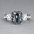 Ring with grey spinel and diamonds