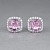 Stud earrings with lilac spinels and diamonds