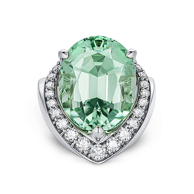 Ring with tourmaline and diamonds