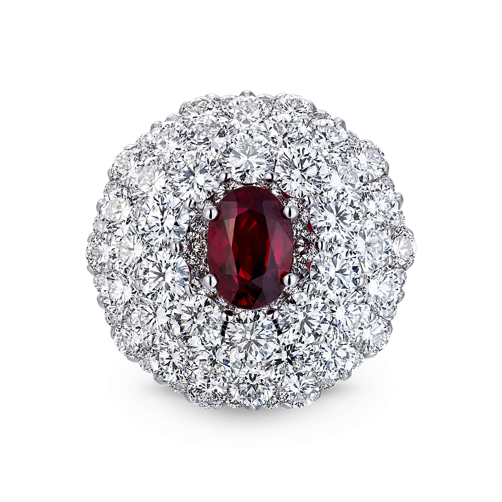 Ring with ruby and diamonds картинка 2