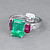 Ring with emerald, rubies, and diamonds