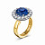 Ring with blue sapphire and diamonds
