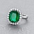 Ring with emerald and diamonds