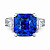 Ring with Cornflower sapphire and diamonds