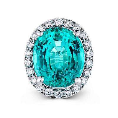 Ring with paraiba tourmaline and diamonds