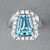 Ring with aquamarine and diamonds