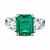 Ring with emerald and diamonds