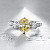 Ring with yellow sapphire and diamonds