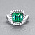 Ring with mint tourmalines and diamonds