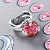 Ring with pink-orange tourmaline and diamonds