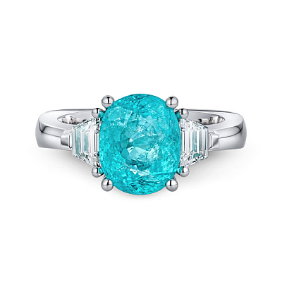 Ring with paraiba tourmaline and diamonds