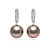 Earrings with freshwater pearls and diamonds