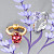 Ring with red tourmaline