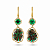 Earrings with trapiche emeralds
