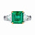 Ring with emerald and diamonds