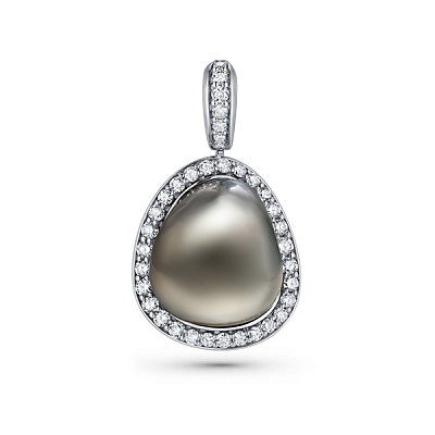 Pendant with South Sea baroque pearl and diamonds