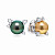 Stud earrings with golden South Sea pearls, Tahitian pearls, and diamonds
