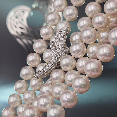Sautoir with akoya Rose Premium pearls 9.0-9.5mm