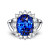 Ring with blue sapphire and diamonds