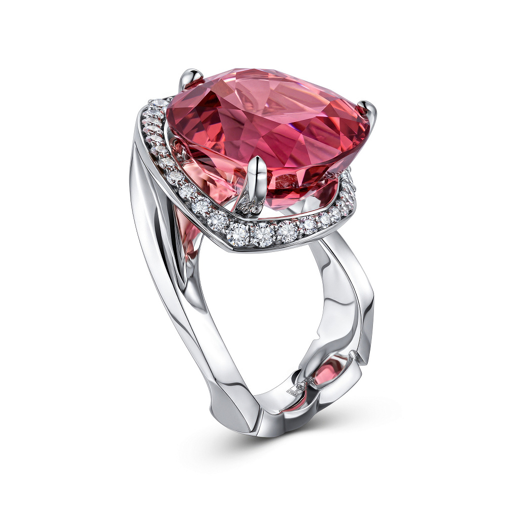  Ring with pink tourmaline and diamonds картинка 2