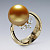 Ring with golden South Sea pearl and diamonds