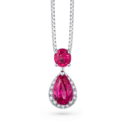 Pendant with pink spinels and diamonds