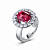 Ring with spinel and diamonds