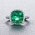 Ring with green tourmaline and diamonds