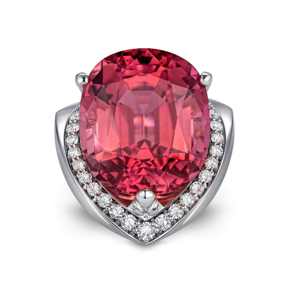  Ring with pink tourmaline and diamonds картинка 1
