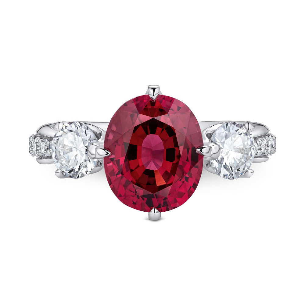Ring with spinel and diamonds картинка 1