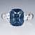 Ring with cobalt spinel and diamonds