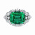 Ring with emerald and diamonds