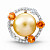 Ring with golden South Sea pearl, spessartite garnets, and diamonds