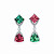 Earrings with red and green tourmalines and diamonds