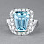 Ring with aquamarine and diamonds