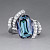 Ring with unheated tanzanite and diamonds