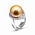 Ring with golden South Sea pearl and diamonds