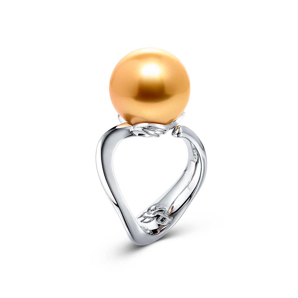 Ring with golden South Sea pearl картинка 1