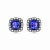 Stud earrings with tanzanites and diamonds